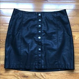 Free People Vegan Leather Mini Skirt